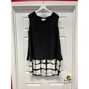 Adam Lippes for Target Black & White Double Layer Windowpane Sleeveless Dress sz